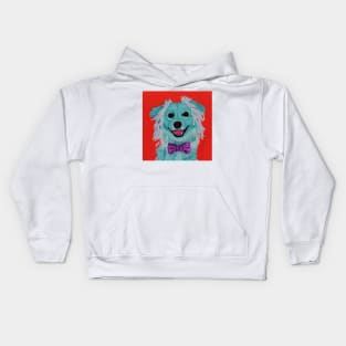 Teal Schipperke Finley Dog Pop Pup Kids Hoodie